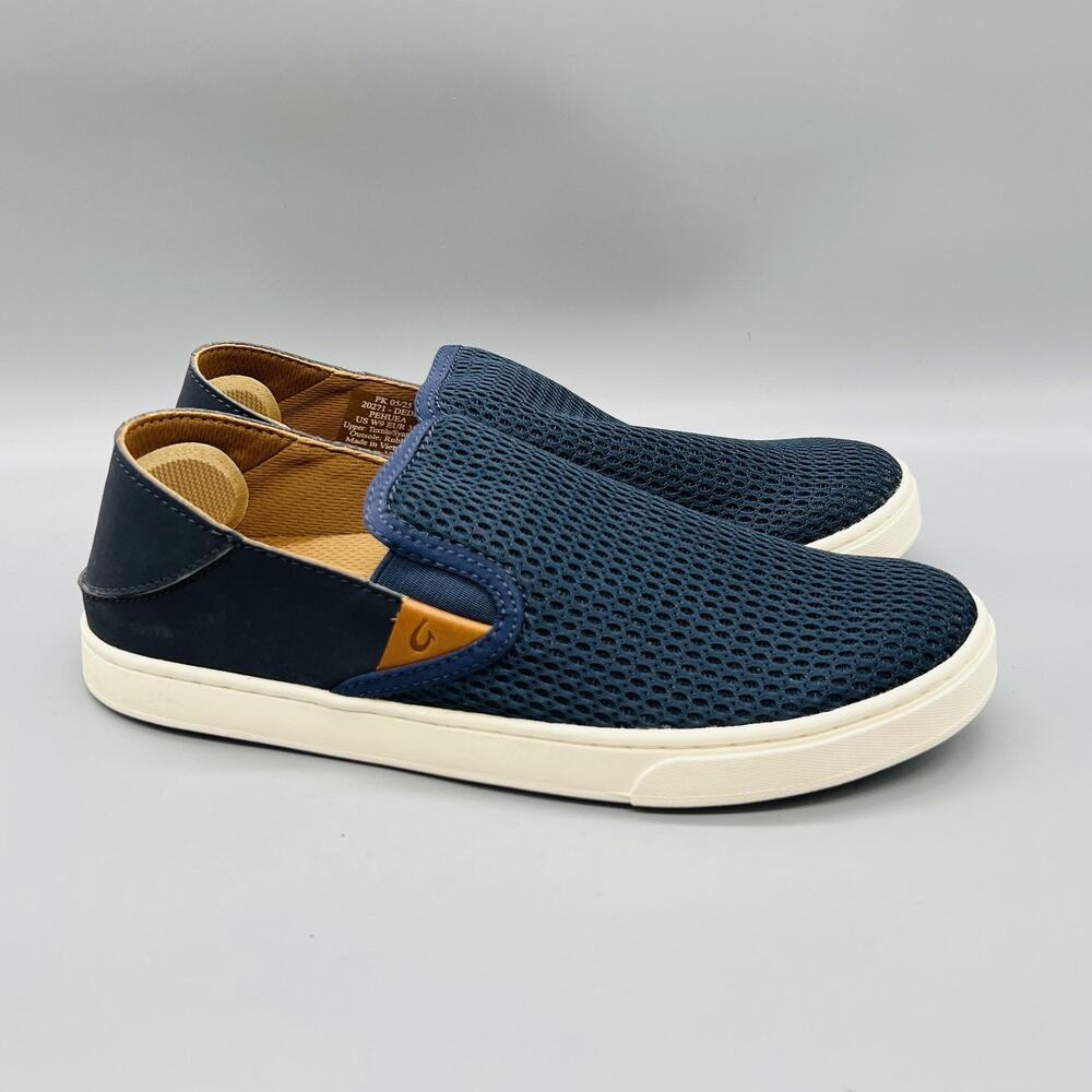 OluKai Shoes Womens 9 Blue Mesh Pehuea Slip On Casual Walking Sneakers Comfort